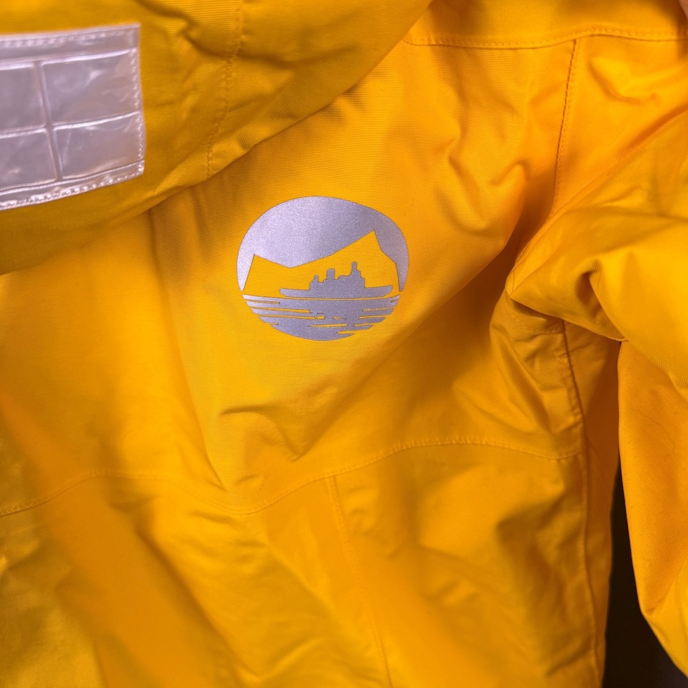 Quark Expeditions Parka Jacket Mens Small Yellow Hooded Fleece Lined Heavyweight - Picture 12 of 15